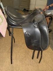 Diamond 17 in Black Dressage Saddle with Spring Tree & Flexible Points