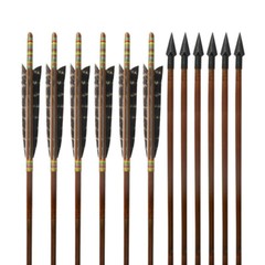 12Pcs 33″ Handmade Bamboo Hunting Arrows Tradition Japanese Kyudo Eagle Feather