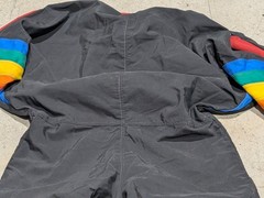 Vintage Flite Suit Skydiving Jumpsuit Rainbow Stripes Black (US)