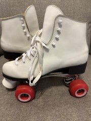 Vintage Roller Skates White Sure Grip Super X7 Size 10 Not Riedell? Pacer?