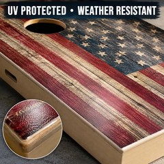 American Flag Cornhole Board Wraps Set of 2 Distressed Vinyl Decals Laminated