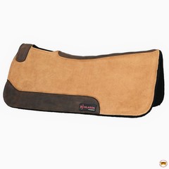 82HS Hilason Western Wool Felt Horse Saddle Pad Top Suede Leather Brown
