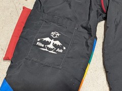 Vintage Flite Suit Skydiving Jumpsuit Rainbow Stripes Black (US)