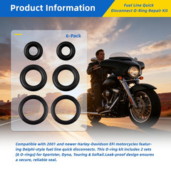 O-Ring Kit Compatible with Harley-Davidson Fuel Line Quick Disconnect Used on Ma