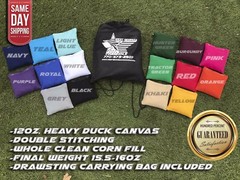 FREE SHIPPING! Set of 8 6″x6″ Premium Solid Color Corn Filled Cornhole Toss Bags