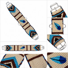 Western 15-Strand Wool Handwoven Straight Cinch Girth 97-15-Strand