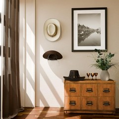 Chinpakden 4 Pack Cowboy Hat Hooks, Wall Mount Rack Holder 4 Pack, Black