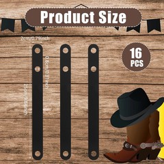 16 Pcs Black Rubber Spur Keeper Heel Straps Adjustable Single Ply Boot Straps fo