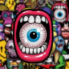 30Pcs Random Gothic Skull Spooky Faces Horror Ghoul Graffiti Waterproof Stickers