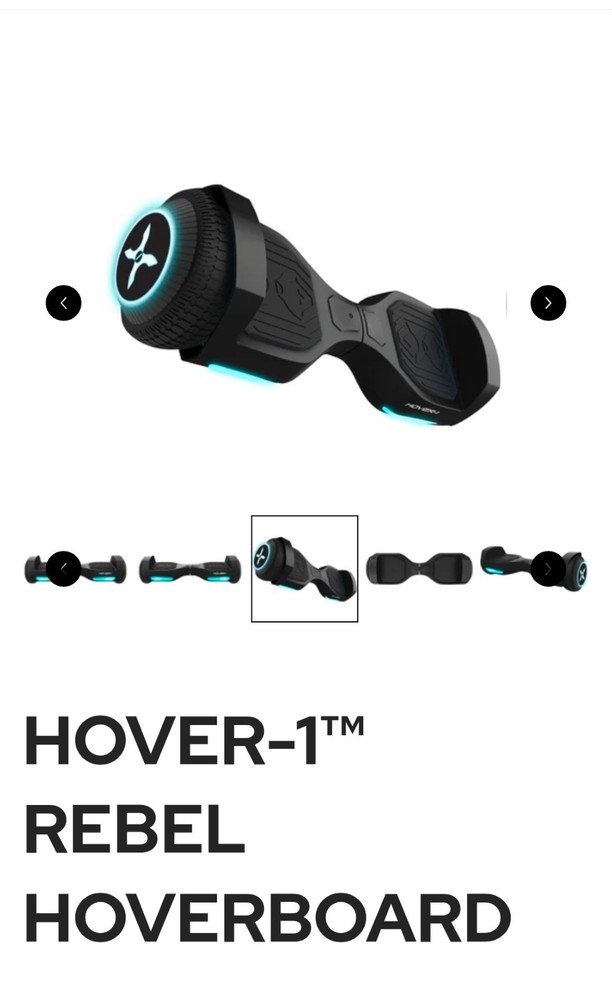 Hover-1 Rebel Kids Scooter w/LED Headlight, 6 m Max Speed, 130 lbs Max Weight