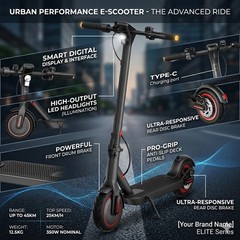 Adults Electric Scooter 30KM/H Foldable Scooter & Shock Absorption App Control