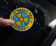 Vault-Tec Logo Waterproof Vinyl Stickers – 3-Inch Round Durable Self-Adhesive