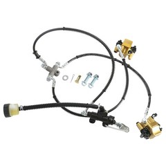 Front Foot Hydraulic Disc Brake Caliper + 3 Stud Spindle Hub ATV Go Kart Golf
