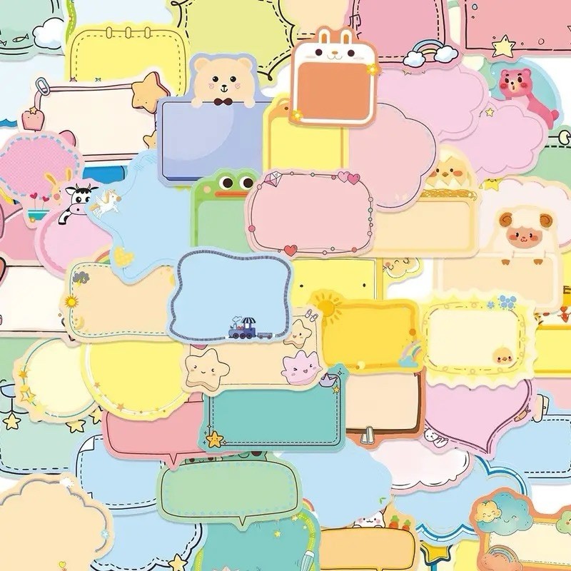30Pcs Random Assorted Shape Blank Writable Label Self Adhesive Gift Tag Stickers