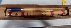 Croquet Set with Deluxe Premium Pine Wooden Mallets 32In Six Player Colored B…