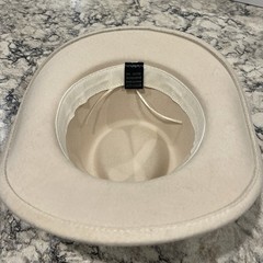 Ivory Western Hat with Silver Concho Band,Polyester Cotton blend, adjustable