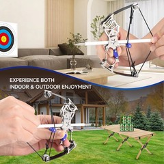 Mini Compound Bow and Arrow Set for 5.3 INCH & 10 Arrows, Black & Blue