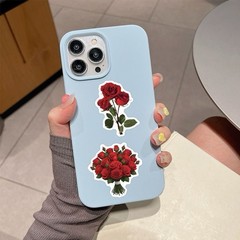 30Pcs Aesthetic Red Plant Rose Floral Flower Valentine’s Day Waterproof Stickers