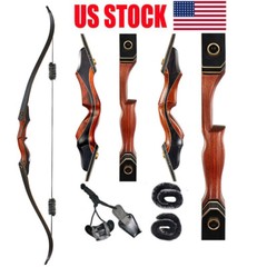 60″ Archery Laminated Takedown Recurve Bow Set 30-50lbs Hunting Target Shooting