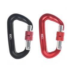 2/4Pack Twist Locking Carabiner Clips Heavy Duty 12 KN D Lock Aluminum Carabiner