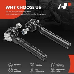 2 x Front Outer Tie Rod Ends, Compatible with Fiat 500 2012-2019