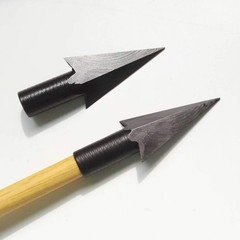 AMEYXGS 6/12pcs 8mm Diameter Metal Traditional Broadheads Archery Glue on Arr…