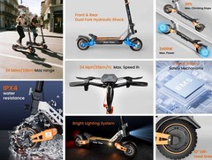 ZIPPYGO 1000W Adult Electric Scooter 48V 15.6Ah 28MPH 34 Miles Foldable Commuter