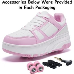 ANEFUN Roller Skate Shoes for Kids Girls Boys Detachable Wheeled Fashion