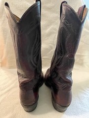 Texas Burgundy Red Leather Vintage Western Men’s Boots Size 8.5 D Made In USA