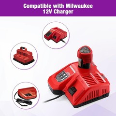 2 Pack 12V 3.0Ah M12 Replacement Battery for Milwaukee Lithium-ion Battery Co…