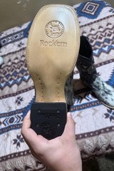Third coast Western Cowboy Boots Black Cowhide Patterned Design with Black Shaft