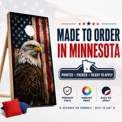 Patriotic Eagle Cornhole Board Wraps Set of 2 American Flag Vinyl 24×48