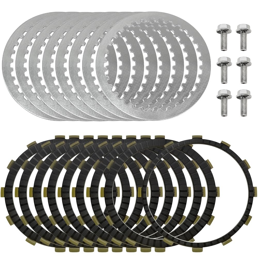 Extra Friction Steel Clutch Plate Kit For Harley Softail Street Dyna King