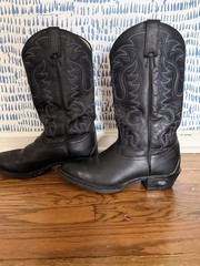 Tony Lama Women’s Black Leather Western Cowboy Boots Size 8.5 D Wide XT4008
