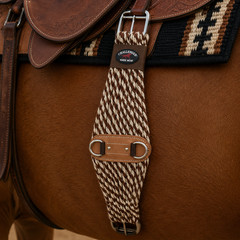 Horse Western 27 Strand Double Weave Two-Tone Mohair Blend Roper Cinch 97RT05