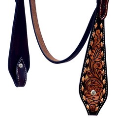 Western Headstall and Breast Collar Set HILASON Tooled Leather Horse Bridle Tack