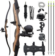 62″ Hunting Recurve Bow Archery Set for Adult 30 lbs Fishing Bow and Arrow Right