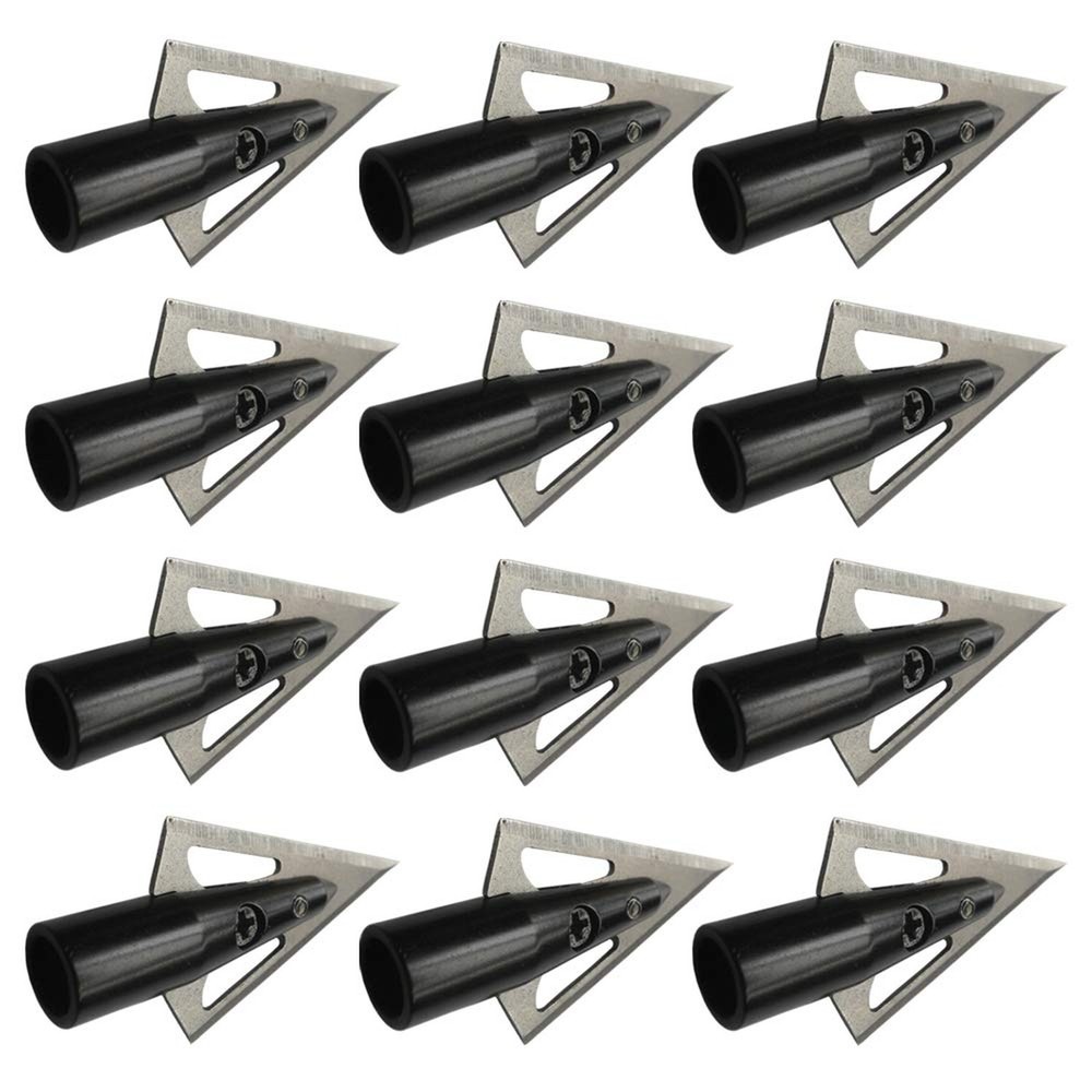 Traditional Wooden Arrow Specific Hunting Broadheads – 12pcs 135 Grain, 0.35″…