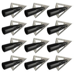 Traditional Wooden Arrow Specific Hunting Broadheads – 12pcs 135 Grain, 0.35″…