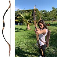 Traditional Recurve Bow 30-50lbs Archery Mongolian Horse Bow Carbon Arrow Target