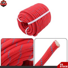 1/2in × 125ft Double Braided Polyester Rope Breaking Strength 8400 Pounds Red