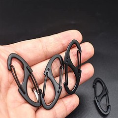 Small Carabiner Clips 1.6 inch(41mm) Metal Double Sided Spring Gate Snap Hooks