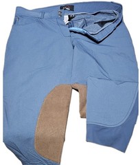 KHM-Womens Cadet Blue Nylon/Spdx Flt.Fnt, Equestrian Riding Breeches-(32) New!