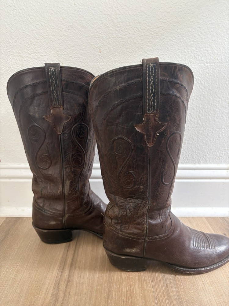 Lucchese Classics Brown Leather Western Cowboy Boots Men’s US Size 8.5 D