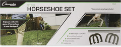 Horseshoe Set: Traditional Outdoor Lawn Game Includes Four Professional Solid St