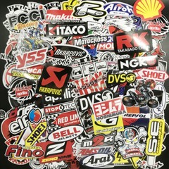 120Pcs JDM Brand Logo Themed Waterproof Stickers Pack Car Motorcycle Racing Moto