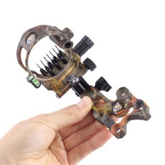 Compound Bow Sight 7 Pin (.019) Archery Micro Adjustable Optical Fiber Hunting
