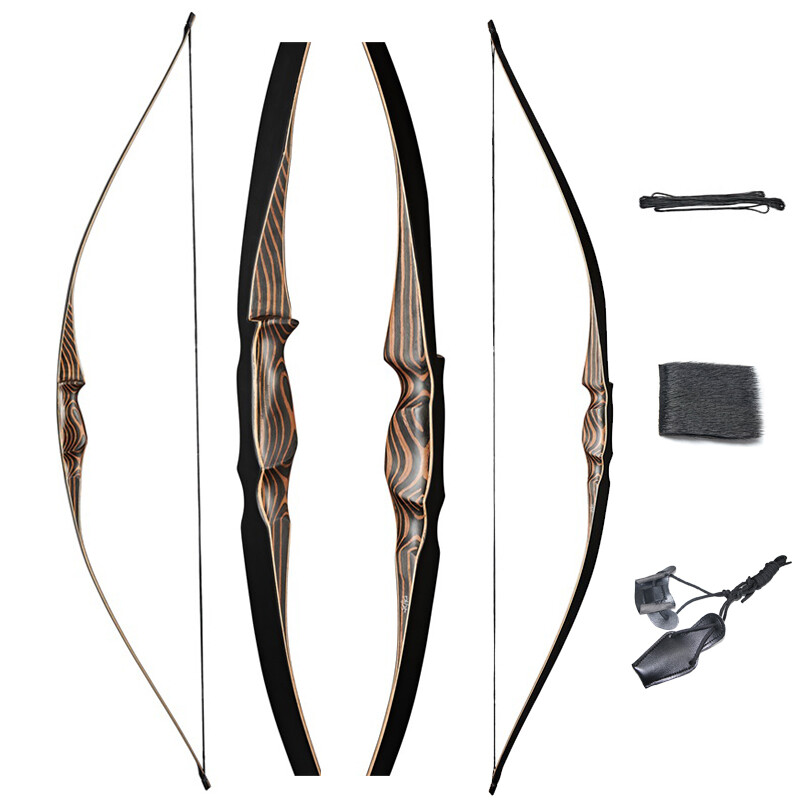 20-70lb Archery Handmade Traditional Recurve Bow Hunting Longbow Laminated Limbs