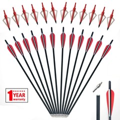 12x 20 inch Carbon Crossbow Bolts OD 8.8mm Archery Arrows / 100 Grain Broadhead