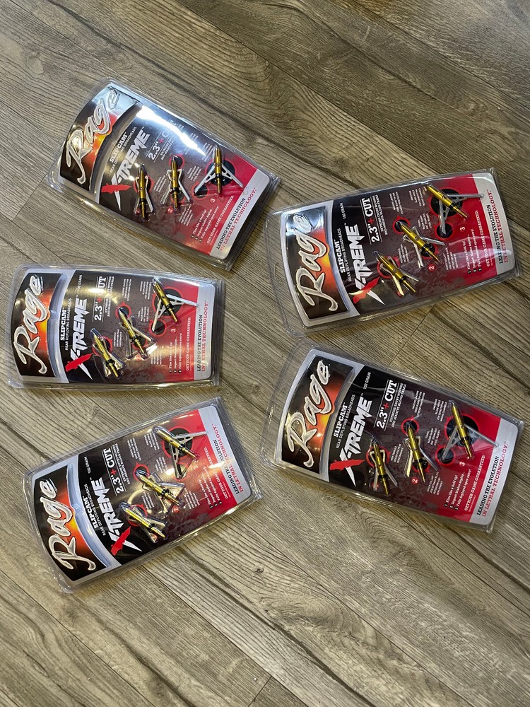 5 Packs Rage SLIPCAM Xtreme Extreme mechanical Broadheads 100 Grain 2.3″ HUGE!